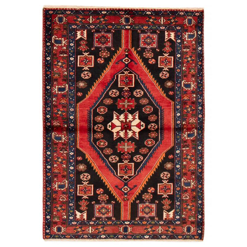 ECARPETGALLERY Hand-knotted Andelz Black Wool Rug - 4'6 x 6'5 - Black - 4'6 x 6'5