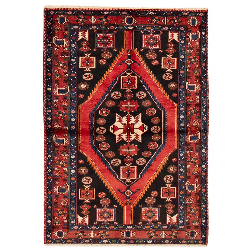 ECARPETGALLERY Hand-knotted Andelz Black Wool Rug - 4'6 x 6'5