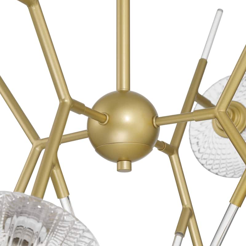 Modern 8-light Sputnik Gold Chandelier with Art Glass - 30.5