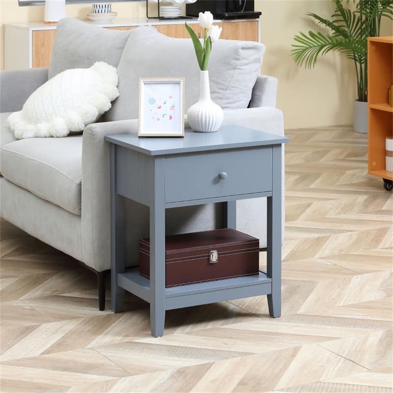 MDF Coffee Table with Drawer and Bottom Shelf - 19.75'' W x 13.75'' D x 23.5'' H