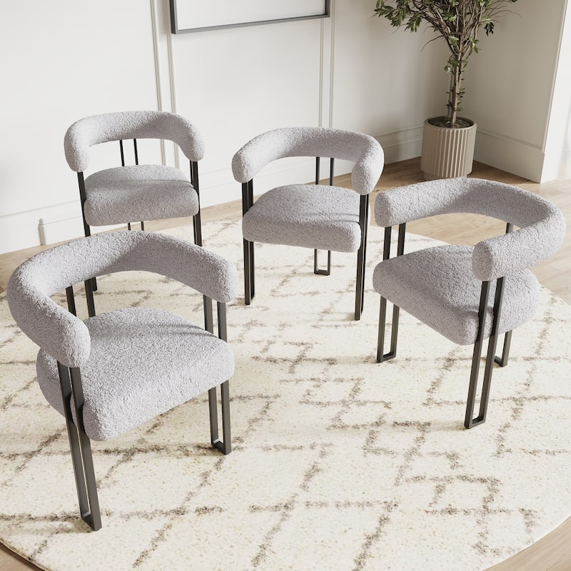 Set of 2 Upholstered Dining Arm Chairs