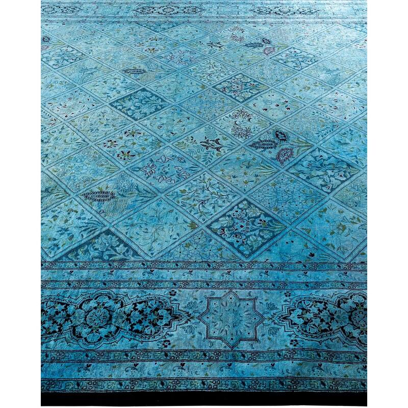 Overdyed, One-of-a-Kind Hand-Knotted Area Rug - Blue - 8' 2" x 16' 10"