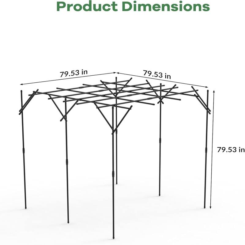 6.62 ft Metal Garden Arch Trellis - Powder-Coated Outdoor Arbor for Climbing Plants Weddings and Patio Decor Easy to Assemble