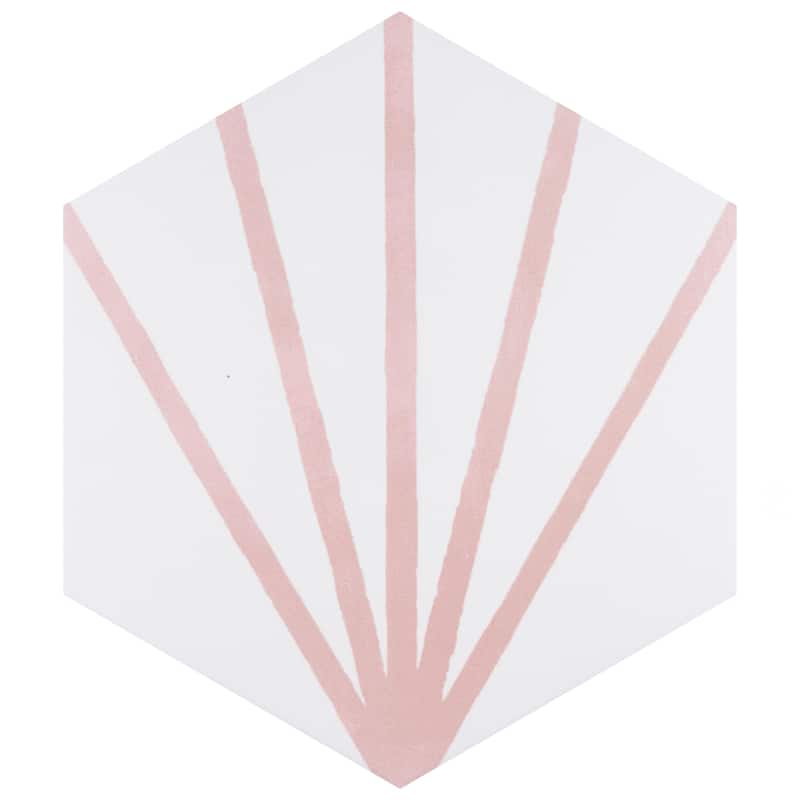 Merola Tile Horizon Dawn Hex Rosa 7-3/4" x 9" Porcelain Floor and Wall Tile