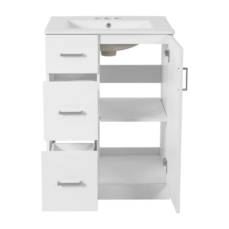24" Bathroom Vanity with Under-mount Sink,Drawer and Soft-Closing Door