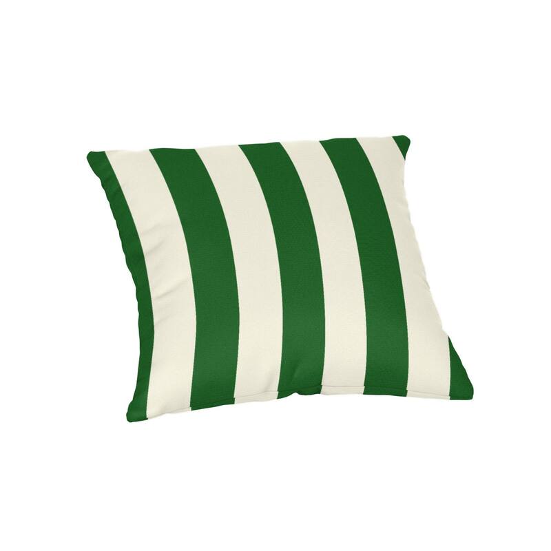 Sunbrella 16-inch Square Striped Outdoor Throw Pillow - Maxim Forest Green