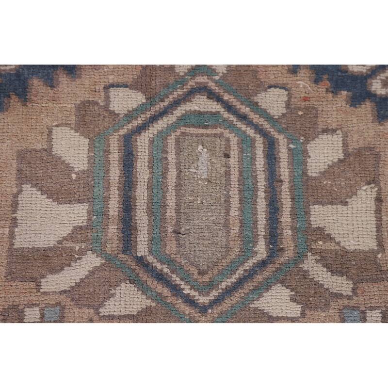 Geometric Bakhtiari Persian Vintage Rug Handmade Wool Carpet - 5'0" x 9'9"