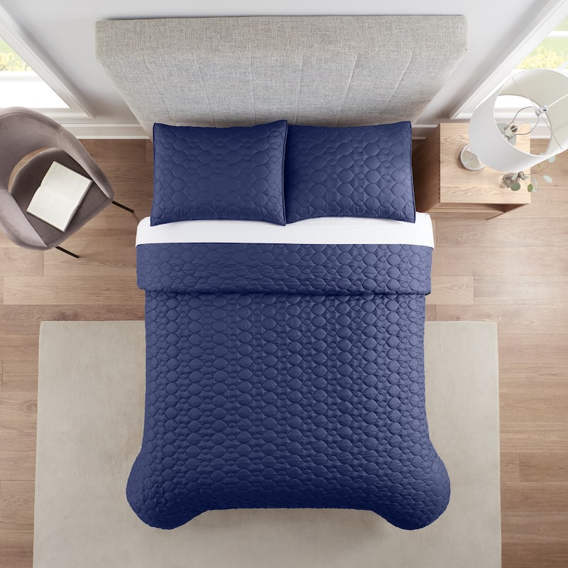 Serta Simply Comfort Solid Quilt Set - Twin - Twin XL - Navy