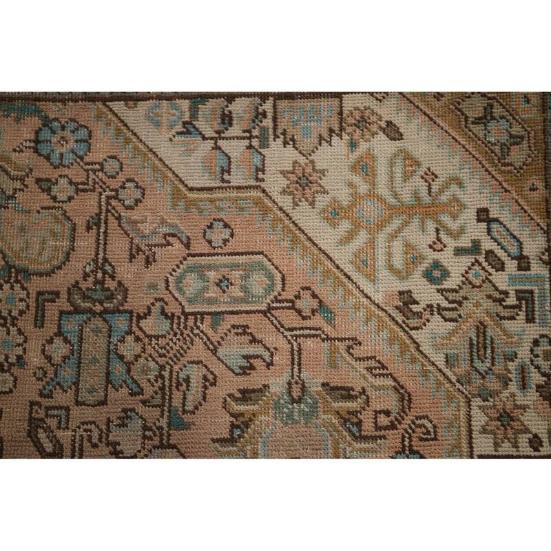 Distressed Tabriz Persian Vintage Area Rug Hand-Knotted Wool Carpet - 6'5" x 9'3"