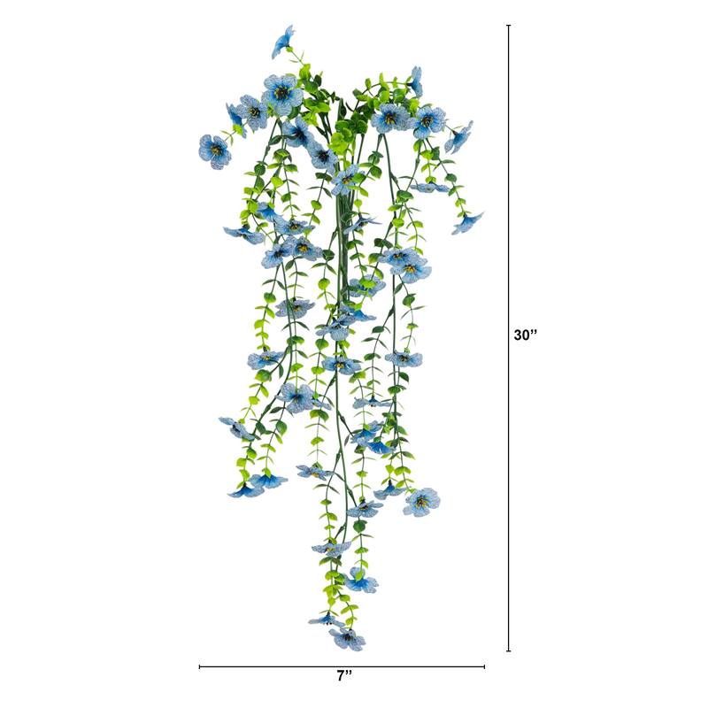 31-in UV Resistant Artificial Daisy Hanging Plant - Set of 6