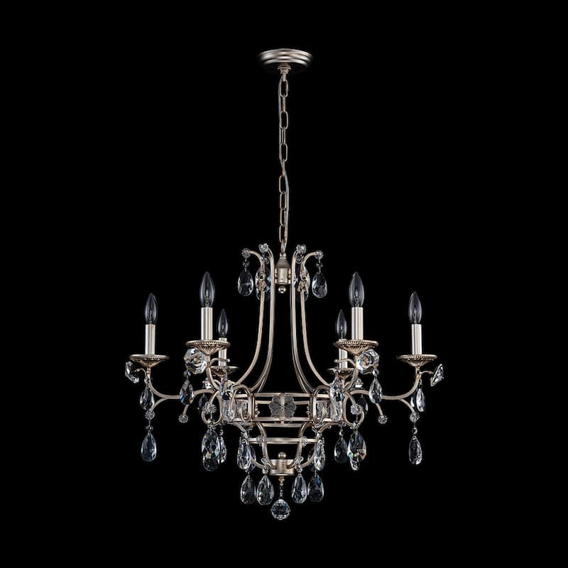 Antique Luxury Crystal Round Empire Candle Style Chandelier