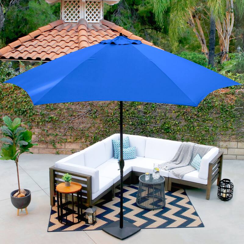 Astella Aluminum 11ft Crank Open Push Button Tilt Outdoor Patio Umbrella