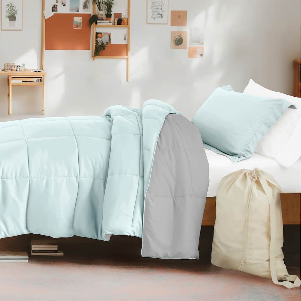 8pc Twin XL Solid Dorm Bedding Bundle