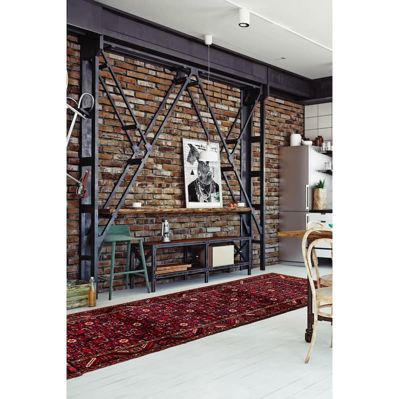 ECARPETGALLERY Hand-knotted Andelz Red Wool Rug - 3'7 x 13'1