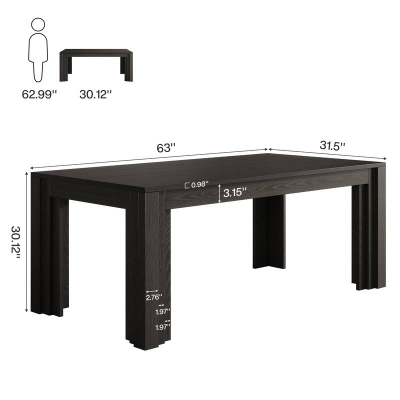 63-Inch Executive Desk, Large Home Office Computer Desk, Writing Table Business Workstation for Home Office, Conference Room