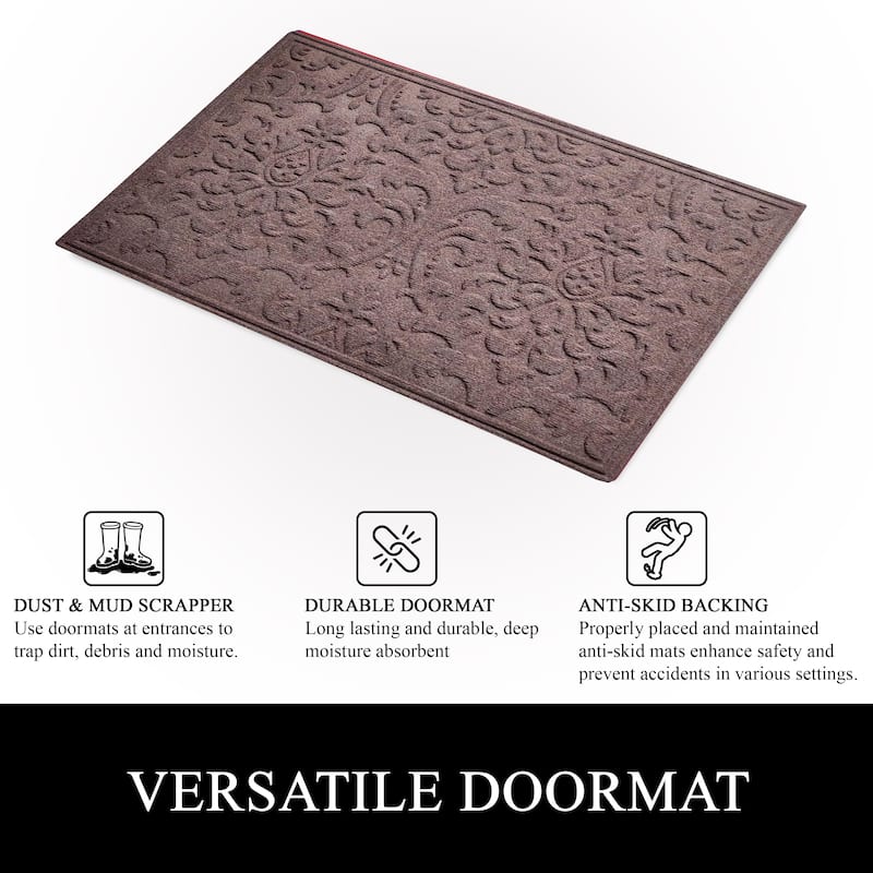 A1HC New All Weather Superior Dirt and Moisture Absorbing Polypropylene Door Mat with Non-Slip Backing for Inside Outside Use