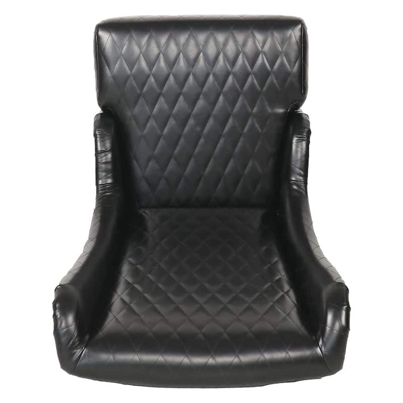 23" Wide Faux Leather High-Back Accent Chair Living Room Chair with Soft Padded Seat, Wooden Legs, Stylish Wingback Chair
