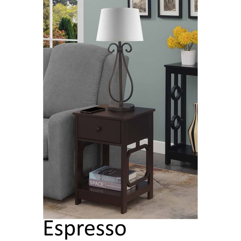 Convenience Concepts Omega 1 Drawer End Table with Shelf - Espresso