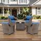 Option Brwon Wicker Blue Cushion