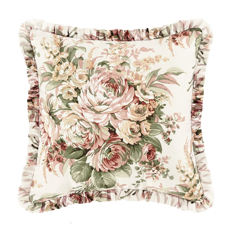 Royal Court Estelle Coral 16" Square Decorative Throw Pillow