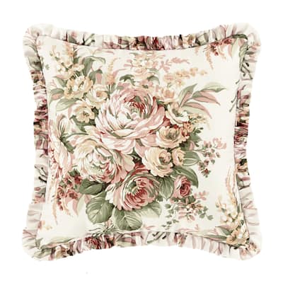 Royal Court Estelle Coral 16" Square Decorative Throw Pillow