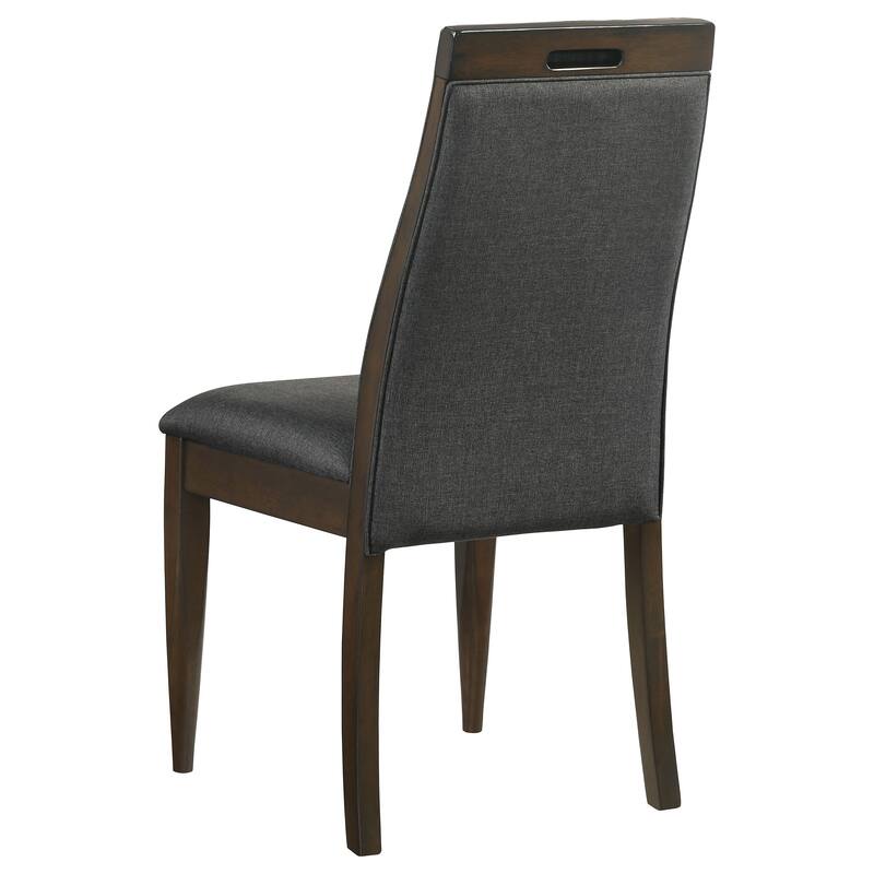 Wes Dark Walnut Upholstered Dining Side Chair (Set of 2)