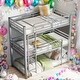 preview thumbnail 2 of 8, Twin Size Metal Triple Bunk Bed,Space Saving,No Box Spring Required,Easy Assembly,Silver