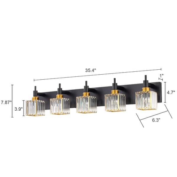 dimension image slide 4 of 23, 2/3/4-Light Modern Bathroom Crystal Vanity Light Wall Sconces