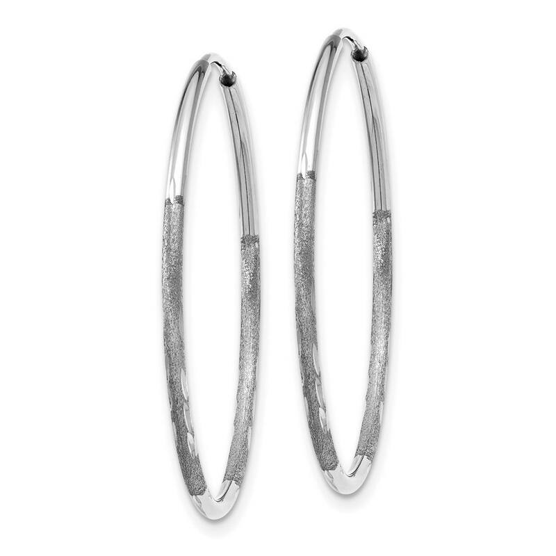 Curata 14k White Gold Sparkle Cut Endless Hoop Earrings - 26x26mm