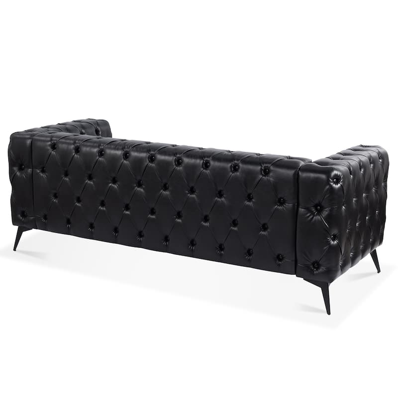 84.06" Inch Width Traditional Square Arm removable cushion 3 seater Sofa