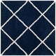preview thumbnail 76 of 135, SAFAVIEH Hudson Shag Estella Diamond Trellis 2-inch Thick Rug 3' x 3' Square - Navy/Ivory