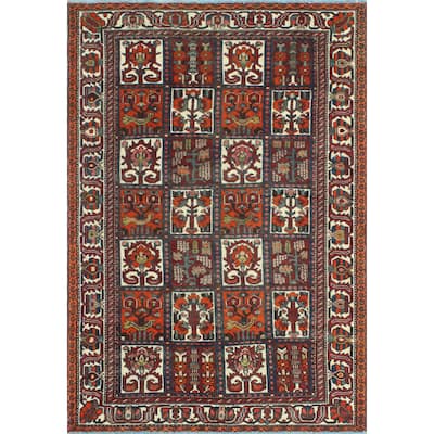 Fine Vintage Bakhtiari Lindy Burgundy/Ivory Rug - 4'8" x 6'9"