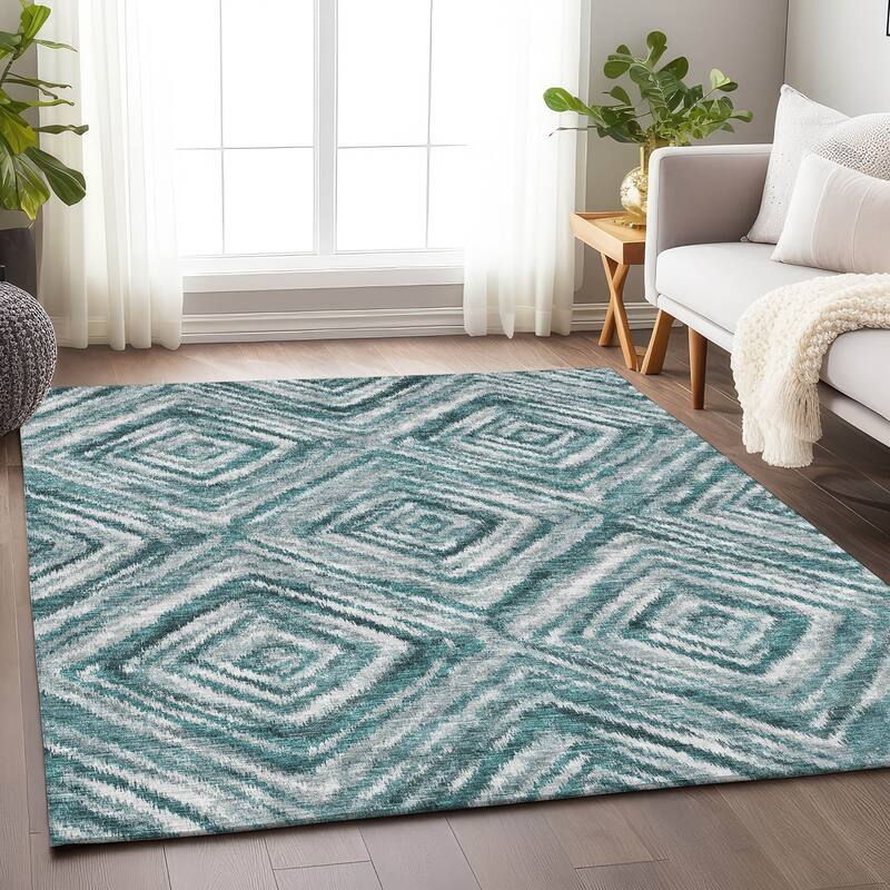 Premium Washable Super Soft Modern Diamond Mayfield Rug