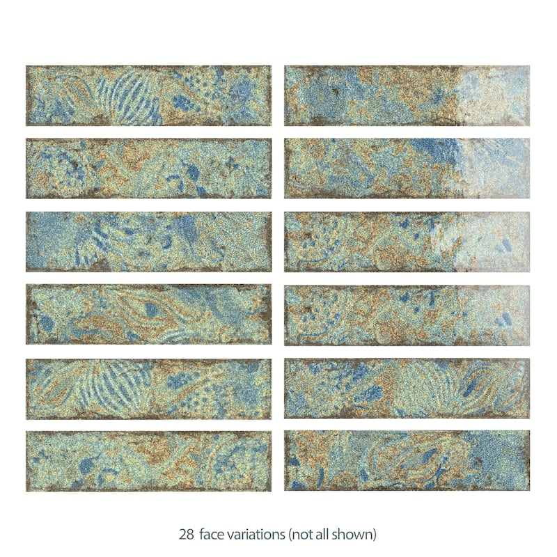 Merola Tile Gaudi React Brick Ocean 2-3/8" x 9-3/4" Porcelain Floor and Wall Tile