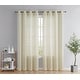 preview thumbnail 51 of 94, HLC.me Abbey Faux Linen Textured Semi Sheer Privacy Light Filtering Transparent Window Grommet Curtain Panels, Pair