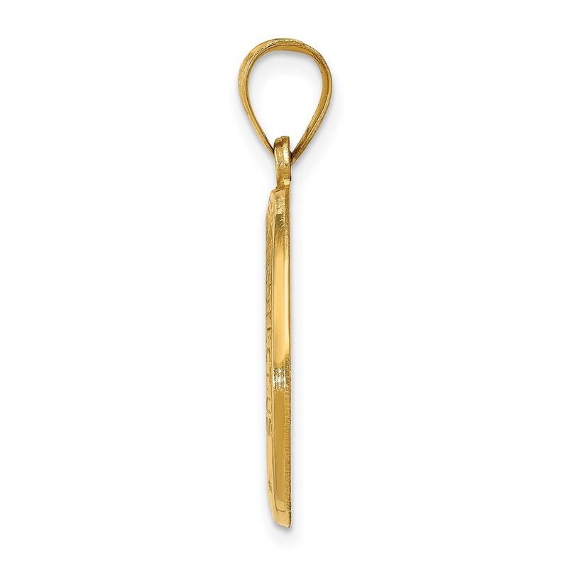 Curata 14k Yellow Gold 18" Satin St. Christopher Medal Pendant Necklace
