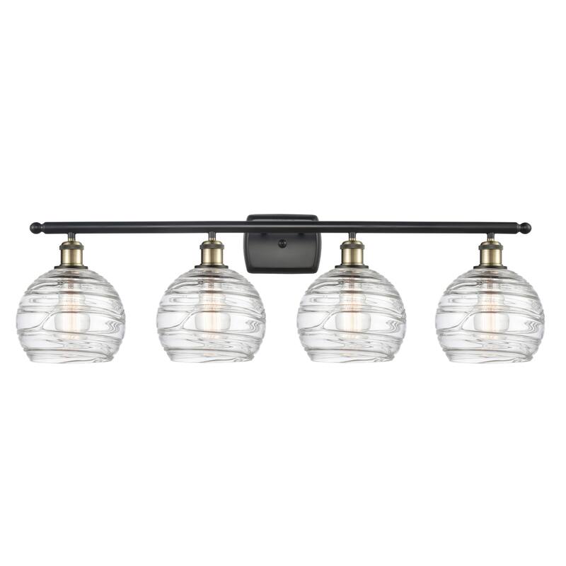 Innovations Lighting Deco Swirl 4 Light 36" Wide Bathroom Vanity Light - Black Antique Brass / Clear