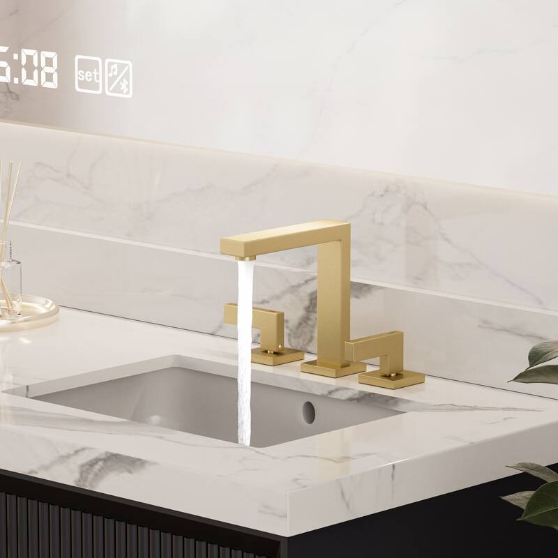 Modland 8 Inch Widespread Bathroom Faucet Double Handle Bathroom Sink Faucet with CUPC Supply Lines