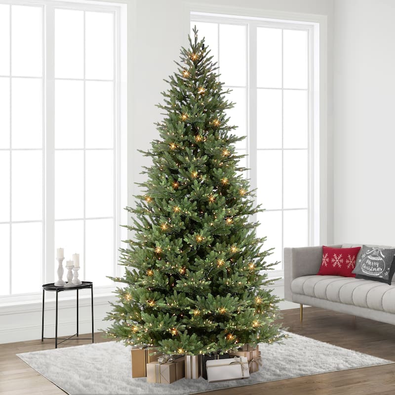 Puleo International 10 ft. Pre-Lit Balsam Artificial Fir Tree with 1100 Warm White LED Lights