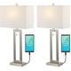 preview thumbnail 2 of 22, JONATHAN Y Lucie 28.5" Vintage Industrial Iron LED Table Lamp with Pull-Chain and USB Charging Port, (Set of 2)