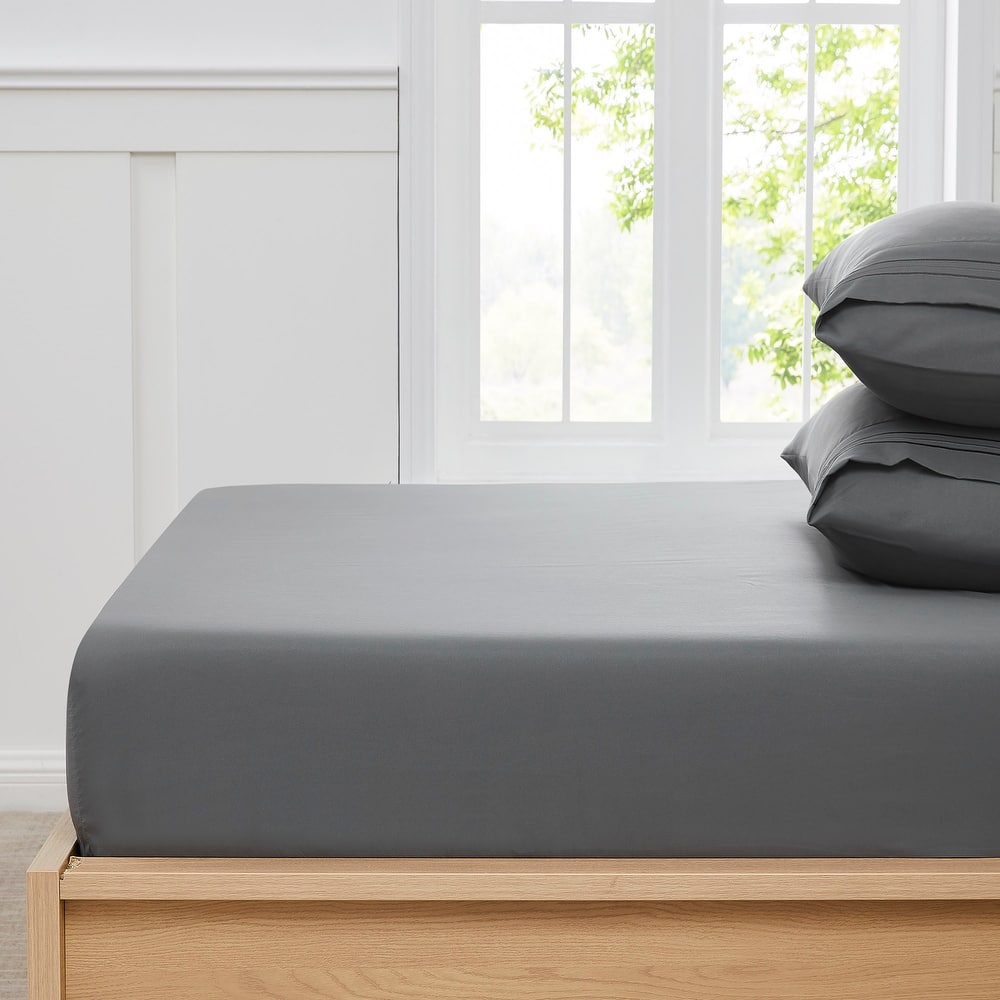 Sweet Home Collection Fitted Sheet Brushed Microfiber Bottom Sheets with Built in Sheet Straps