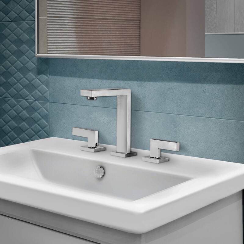 Fine Fixtures Square Bathroom Faucet, 8" Spread - Polished Chrome