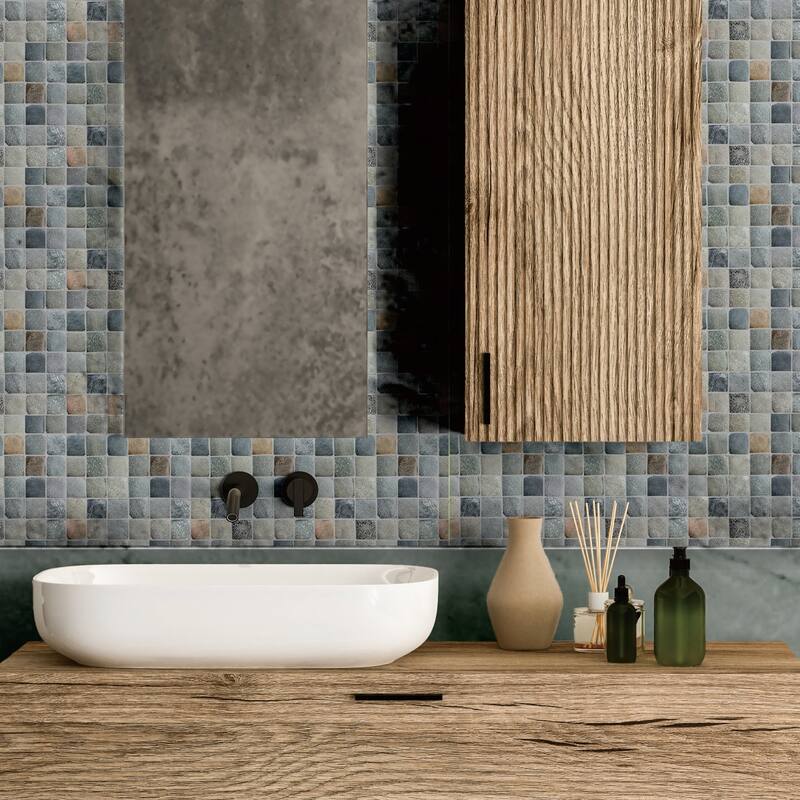 Molar 5 Mix Pebble Mosaic Tiles for Backsplash Kitchen and Bathroom Wall (12" X 12") 5 tiles per case - Case (5 Tiles)