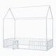 preview thumbnail 34 of 49, Metal House Bed with Fence, Roof & Door