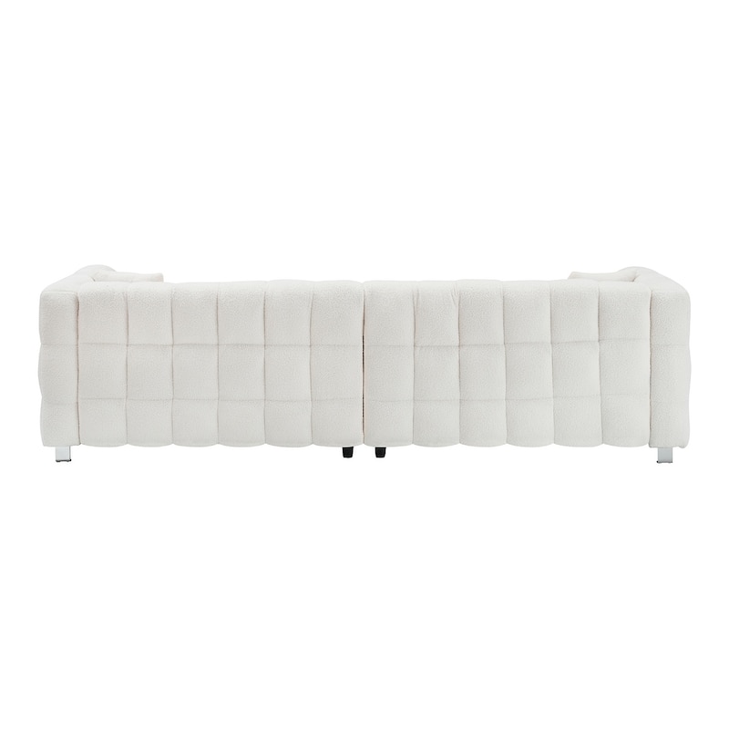 102'' teddy velvet four-seater modern style sofa