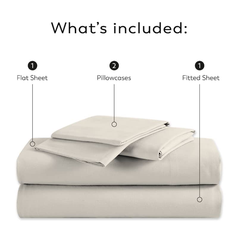 Purity Home 300TC Organic 100% Cotton Cool Crisp Percale Sheet Set