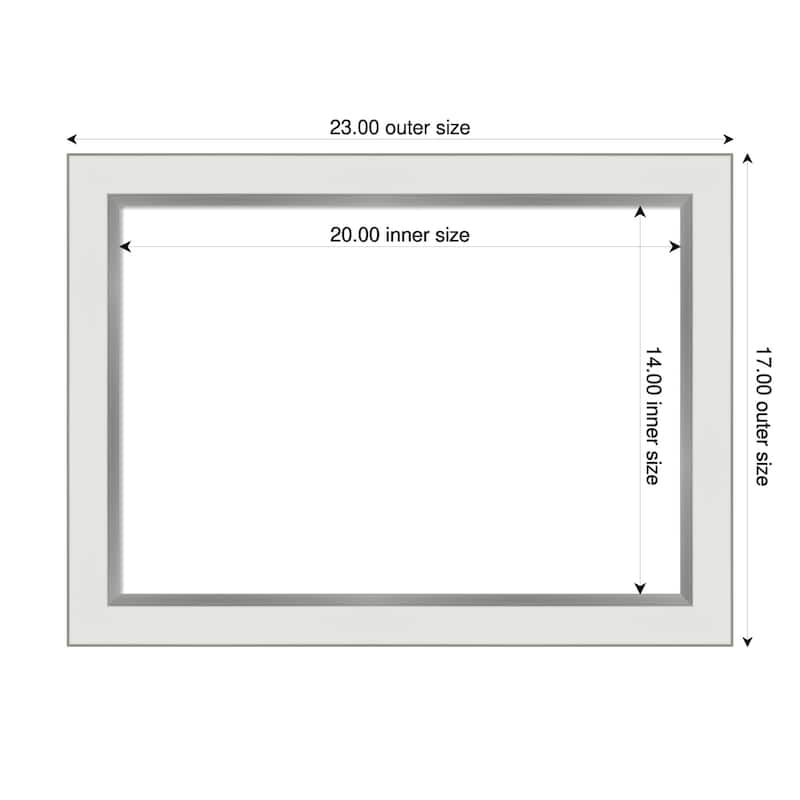 Amanti Art Eva Black Silver Narrow Framed Dry Erase Magnetic Board - 23 x 17 in - Eva White Silver Narrow