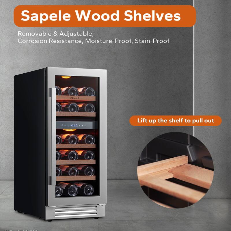 Ca'Lefort 15 in. 28-Bottle Dual Zone Built-In Wine Cooler