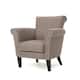 Brice Contemporary Scroll Arm Club Chair with Nailhead Trim by Christopher Knight Home