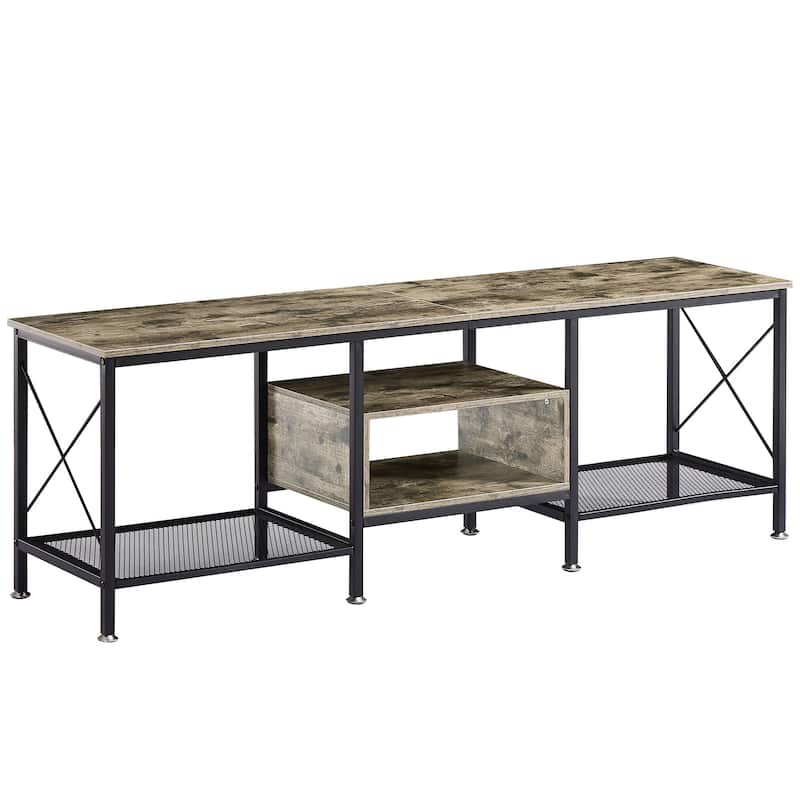 TV Stand for Living Room, Entertainment Center TV Console with Storage Shelves